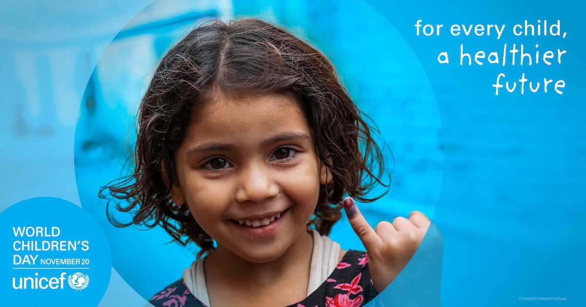 antonioguterres's tweet photo. This #WorldChildrensDay I celebrate the strength, resilience and drive of children and young people worldwide.

Adults have a responsibility to future generations.

We must listen to their concerns &amp; ideas, and ensure their right to live in a healthy &amp; peaceful planet. https://t.co/R4U5M8ZwoW