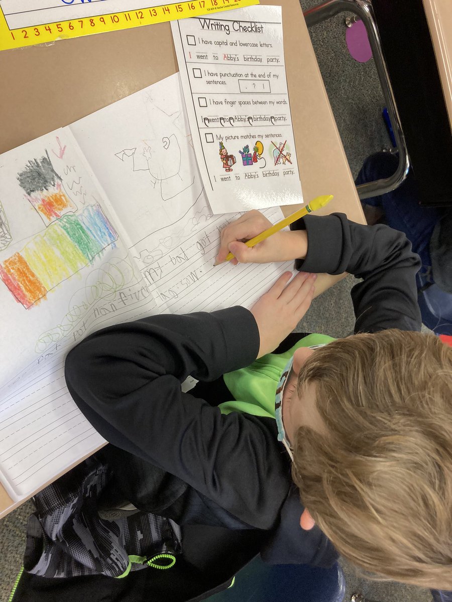 laura_mihalko's tweet photo. Writer’s Workshop is my favorite part of the day! 📝 The children learn writing mechanics, grammar, spelling, sight words, literary elements, theme, and an outlet to express their creativity! ❤️ @MV_Knights @JohnZesiger @trtomasko #MVLearningFocused https://t.co/BcTluByvf9