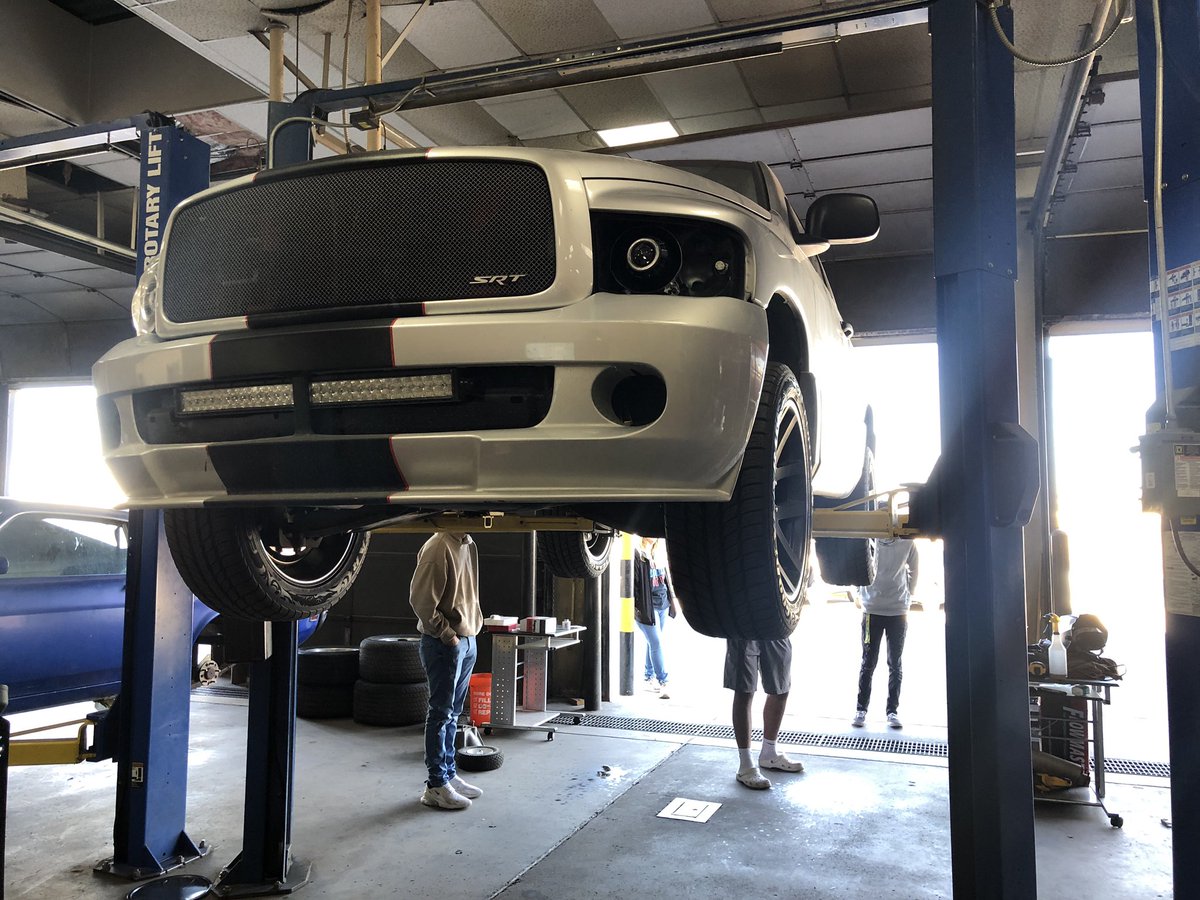 AutoTechFred's tweet photo. Lowering springs on the front and rear of a #DodgeViper powered #RamSRT10. Yes! The #AutomotiveTechnology students @OurCareerCenter handled it with ease. @YsletaISD @YsletaISDCTE @Riverside_YISD @BrendaChR1 @fmarquez100 @Auto2Y https://t.co/3kcOKRAhJZ
