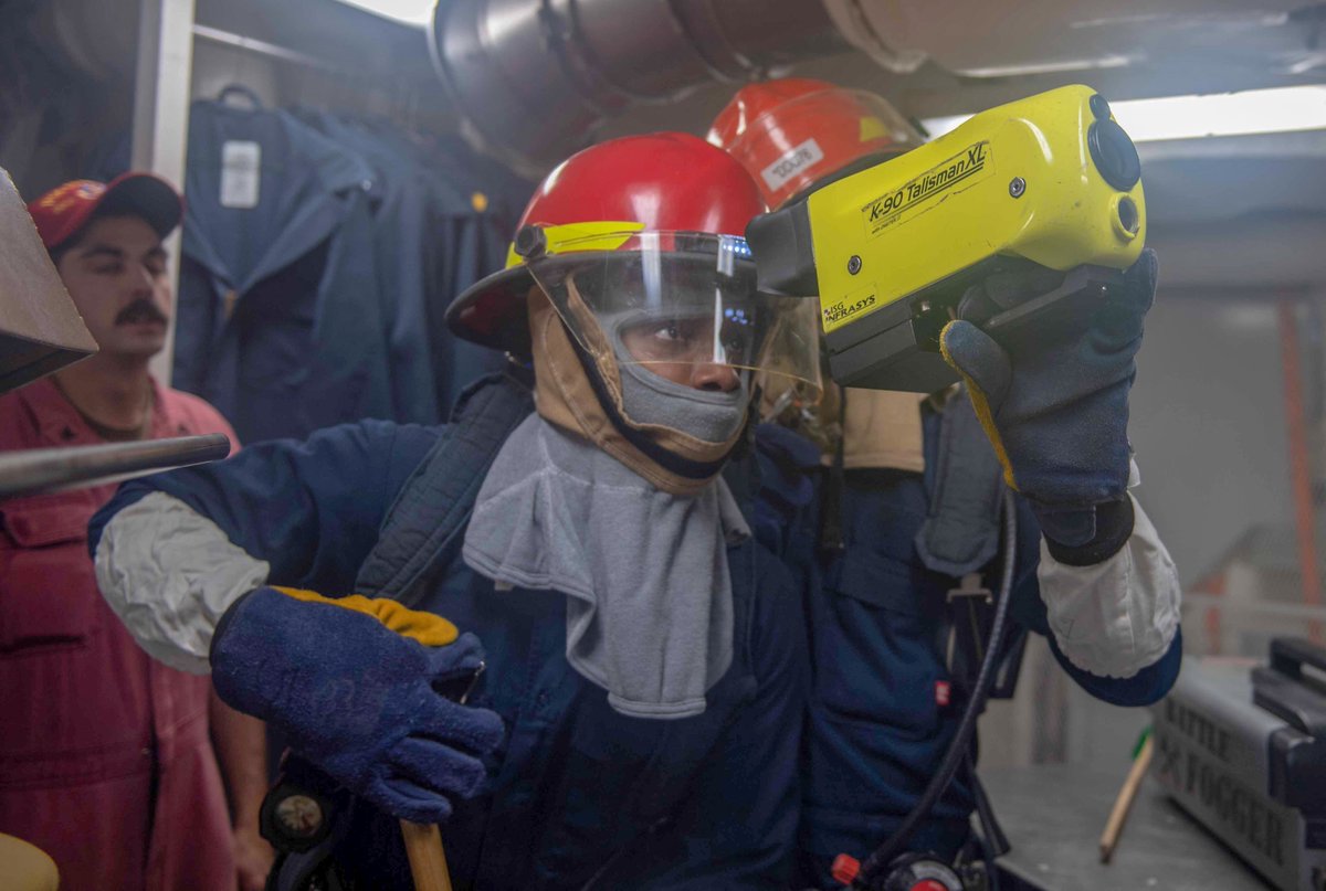 USNavy's tweet photo. Welcome aboard! ⚓ 😊 ⚓

EAST CHINA SEA (Nov. 17, 2021) Sailors conduct drills aboard Arleigh Burke-class guided-missile destroyer USS HIGGINS (DDG 76) . https://t.co/uTTTvZzOZ0