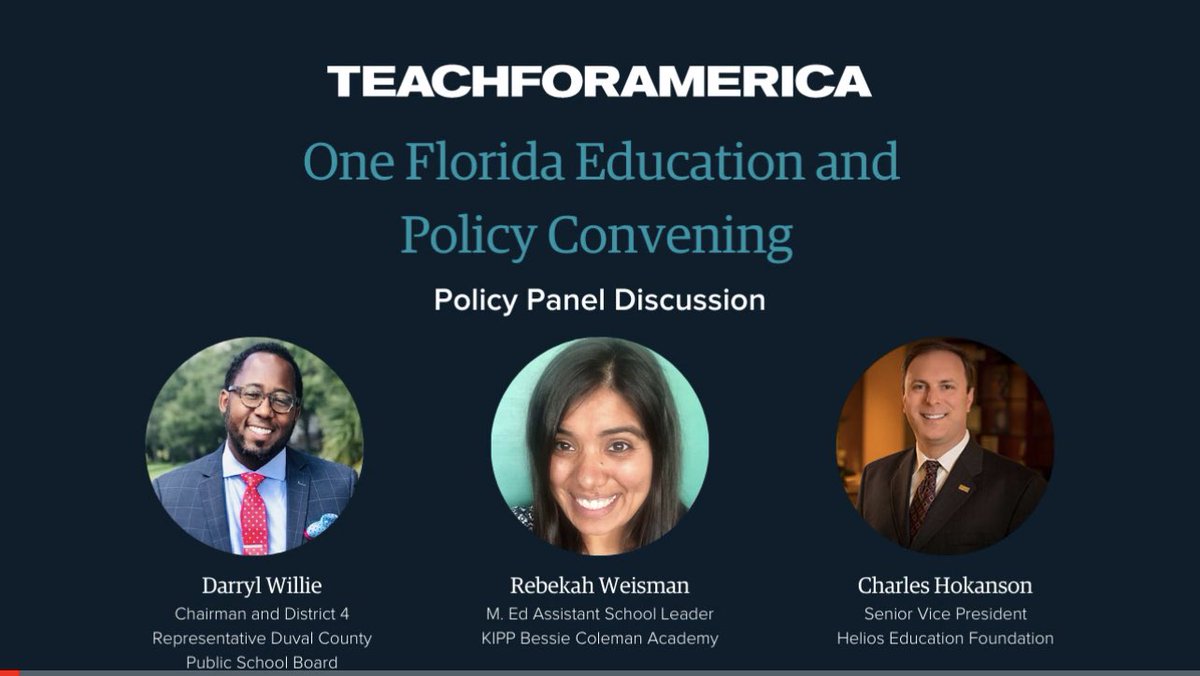 TFAFLRegions's tweet photo. Thank you @dashwillie, @chokansonjr and @BekDanielle for joining us for our panel discussion during the One Florida Education Policy Convening last Saturday. We look forward to continuing the work together! https://t.co/Pwr7dITYOz https://t.co/o2vzh14MdN