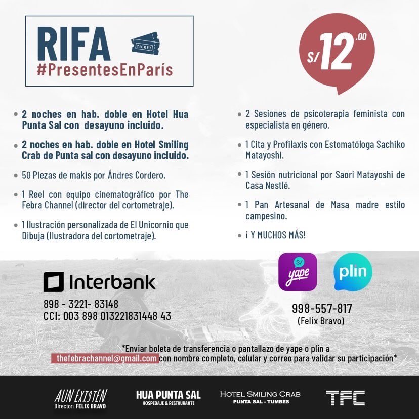 kgiulianapr's tweet photo. Ayúdanos a que PERÚ gane en Paris. El corto #AunExisten  y #PeruNominado a difundir  @malditaternura @MinCulturaPe @esquinabaja @janickmacetaa https://t.co/g84dDO993M