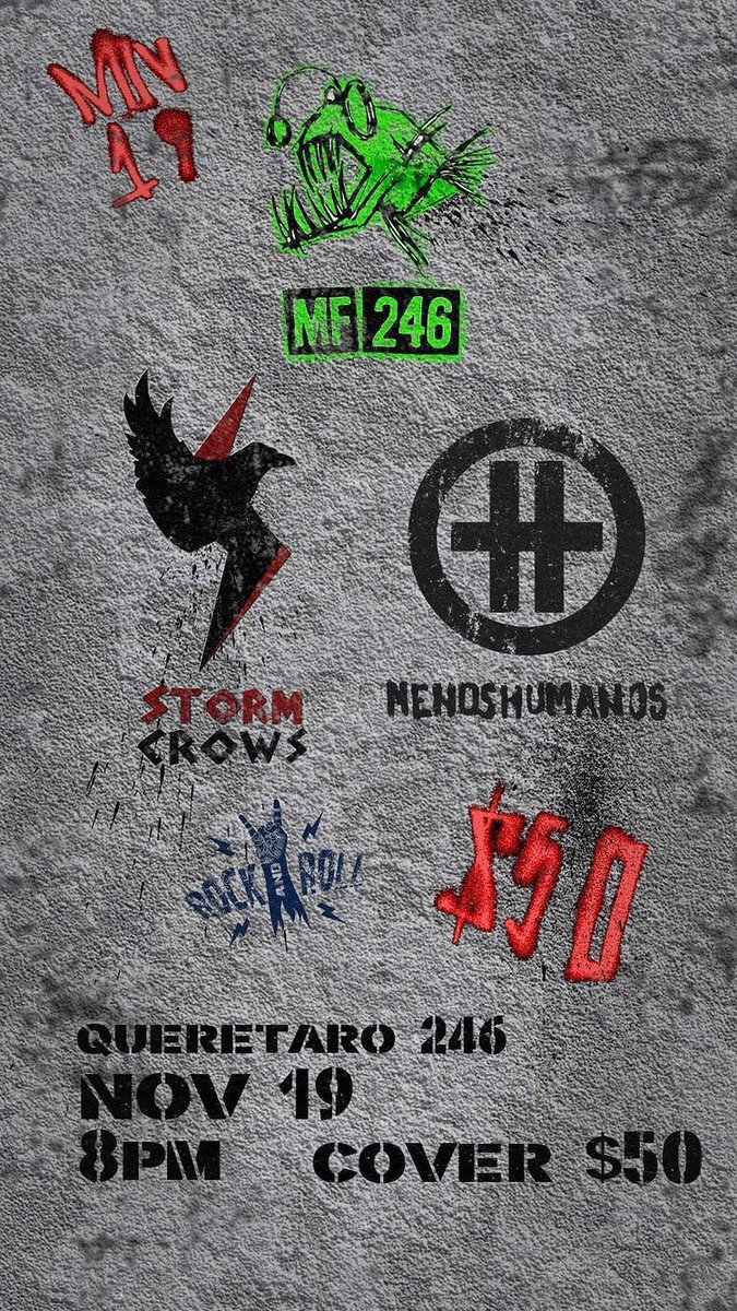 menoshumanos's tweet photo. Hoy¡
Ya estamos en el #soundcheck de @STORM_CROWS en @MultiForo246 
Caiganle al foro en Querétaro 246, Colonia Roma CDMX https://t.co/e2a8JIUwkK