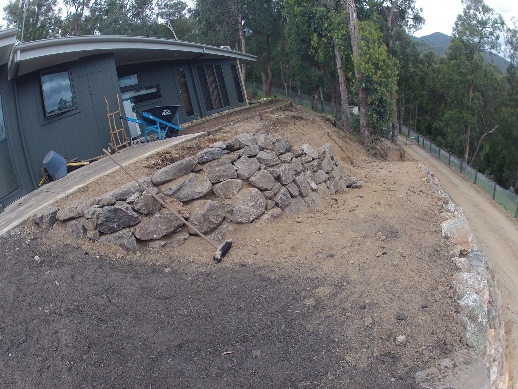 capebanks's tweet photo. Stone walling at Mountain Creek #structuralLandscaping #Drystonewalling https://t.co/b0VzqPSU5W