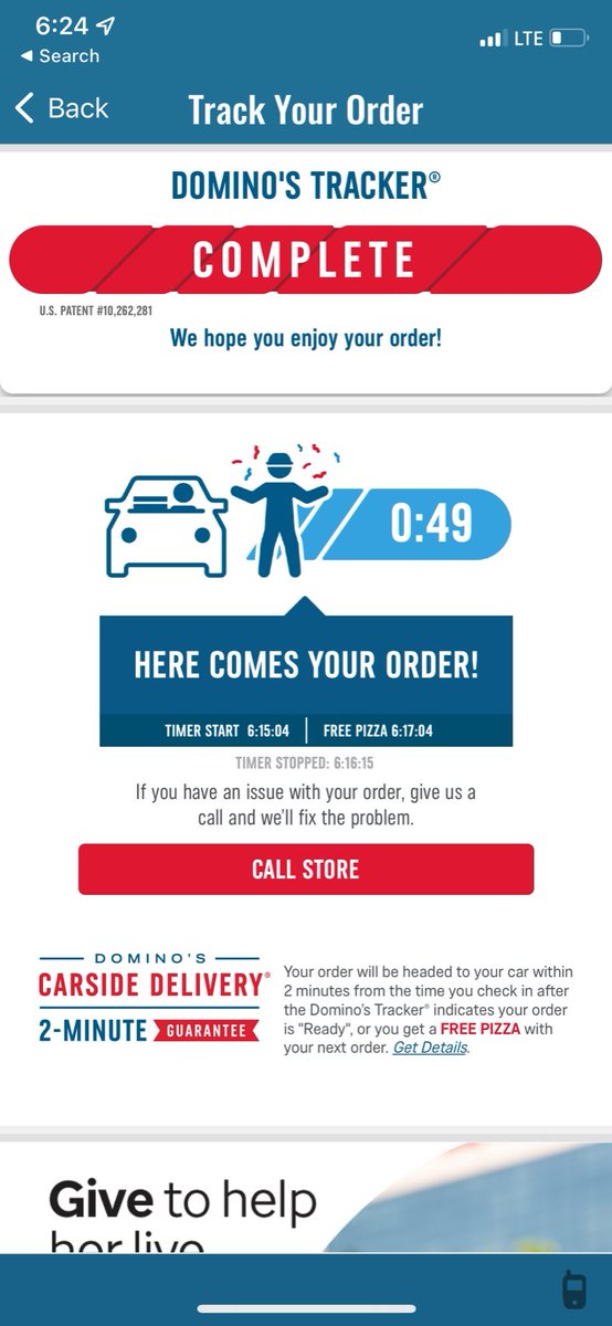 crazycatlady883's tweet photo. @dominos soooo this is how you get out of the “free pizza” thing. Rep stops the clock then waits until I go into the store.  I did curbside for a reason. “Oh I was going to bring it out but…” was the excuse. #annoyed https://t.co/qGWURxDXgg