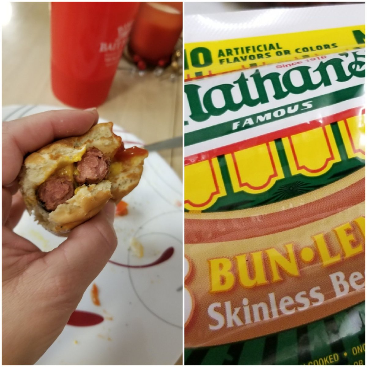 imizze's tweet photo. .@originalnathans you lost a long time customer. Increased prices AND dogs so skinny I had to double up on my bun!? I had to cook diagonally on my grill because they were falling through the grate being so thin. 20% increase in price and 30% less beef? No more Nathan's for sure. https://t.co/Sg0CSZNxJY