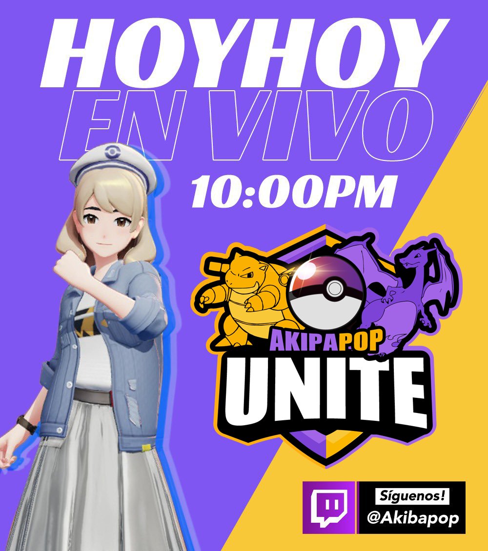 AkibaPop's tweet photo. ¡HOY VIERNES BOTANERO DE AKIBAPOP y Pokémon Unite! Nos vemos a las 10pm CDMX por https://t.co/aQGb83IV1J 🥸 https://t.co/63qOy5GnVa