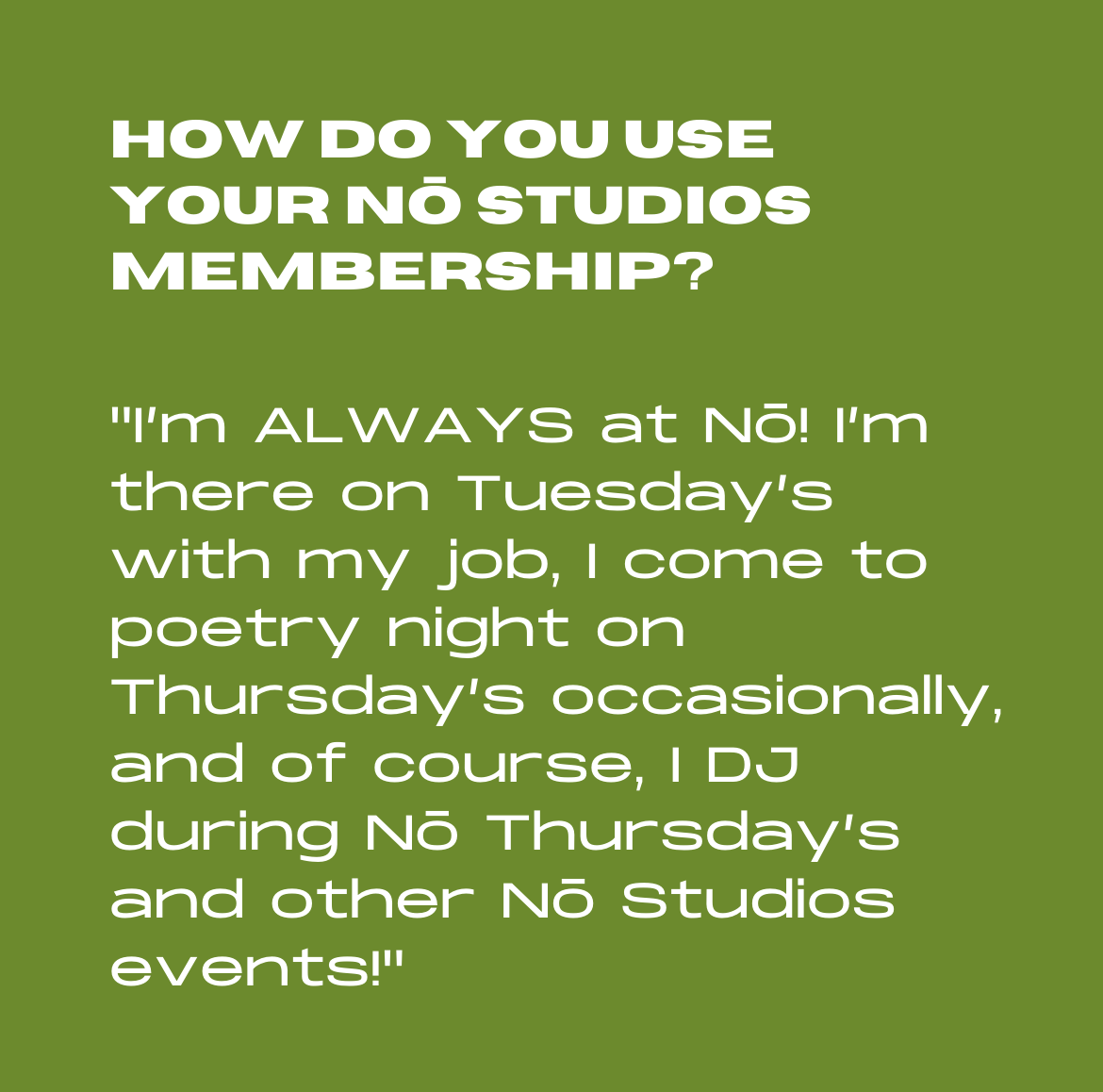 nostudiosmke's tweet photo. Member Spotlight: @DJGeminiGilly 💿

Swipe through to see a few questions with Gilly, and hit the link in our bio to learn more about membership at Nō Studios.

#socializewithpurpose #membercommunity #membership #nōmember #memberspotlight #mkeexplore #mkedowntown #mke #visitmke https://t.co/s7SQY3yFzs