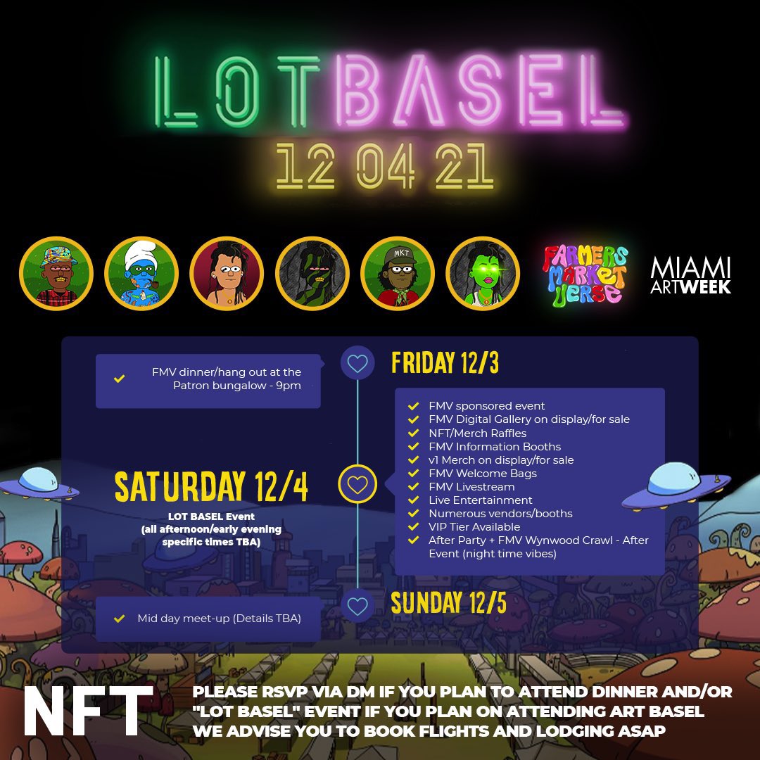 staxabillion's tweet photo. Shoutout to the GANG @FarmersMktverse pulling up DEEP for LOT BASEL 12/4 in Miami. Hit Eventbrite for your tickets!https://t.co/dYWW4b1CkW https://t.co/oFEgtD2U9N