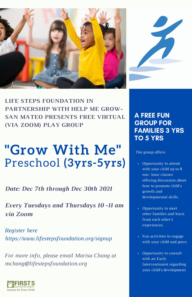 #Share Spots available for Grow With Me - Toddler &amp; Preschooler playgroup. This is a free 4 week program aiming to provide education in the area of child development &amp; family support. You can join any or all courses. We will meet using Zoom. To register: lifestepsfoundation.org/signup