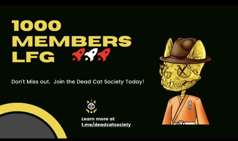deadcatso's tweet photo. Let’s get to 2500 Members on Telegram https://t.co/yMlf1hcO0r LFG 🚀🚀🚀🔥🔥🔥 https://t.co/IHAIWAmB5K