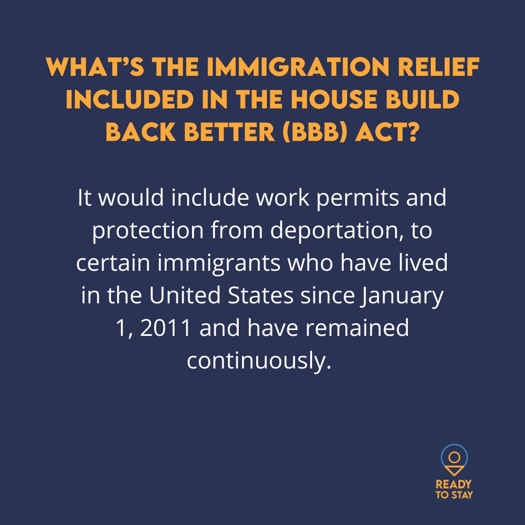 ReadyCoalition's tweet photo. The House passed immigration relief in the Build Back Better Act. If passed by the Senate and signed by the President, it would provide work authorization and protection from deportation for millions of immigrants. Learn more: https://t.co/flJAaFeIgY
