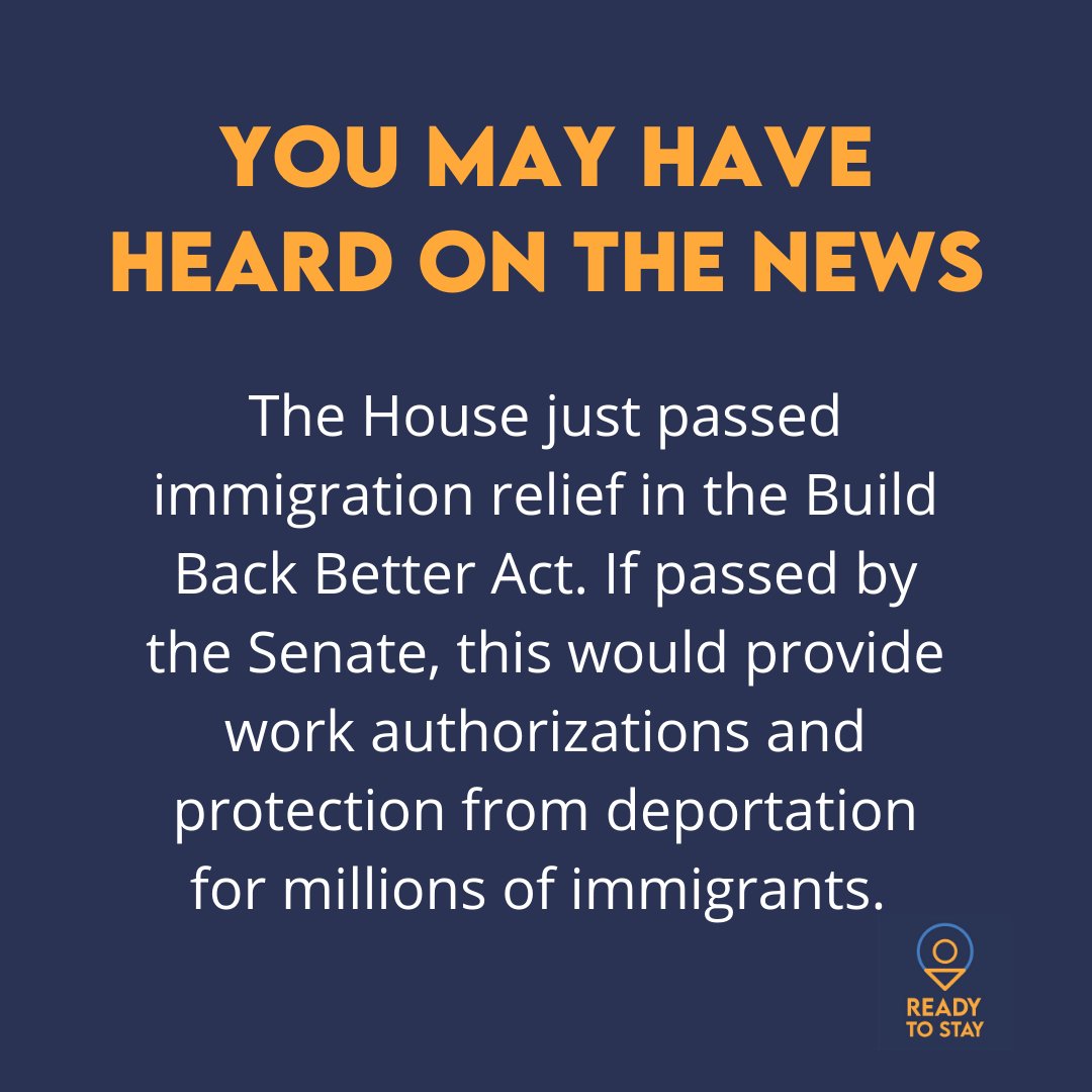 ReadyCoalition's tweet photo. The House passed immigration relief in the Build Back Better Act. If passed by the Senate and signed by the President, it would provide work authorization and protection from deportation for millions of immigrants. Learn more: https://t.co/flJAaFeIgY