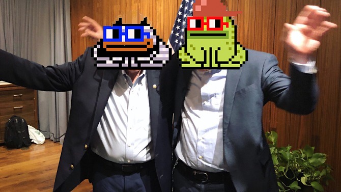 _SGLD_'s tweet photo. Bernie Sandtoadz and a socialistoadz union rep after discussing collaborative swamp projects to bring utility to SGLD - more to come. 

Claim your SGLD - https://t.co/GDO8EQ6Qun https://t.co/ecdJOorYNP