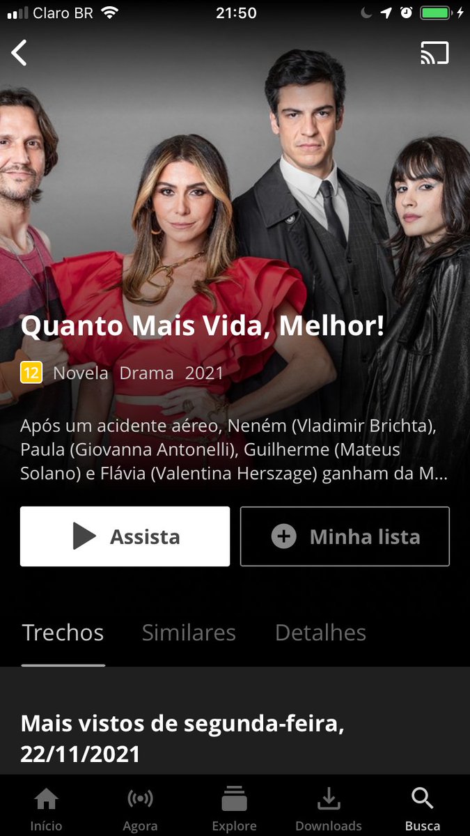 QMVMNews's tweet photo. A aba de #QuantoMaisVidaMelhor já foi adicionada no globoplay. Os capítulos serão disponibilizados conforme a exibição na TV. https://t.co/lYt2YPeFKa
