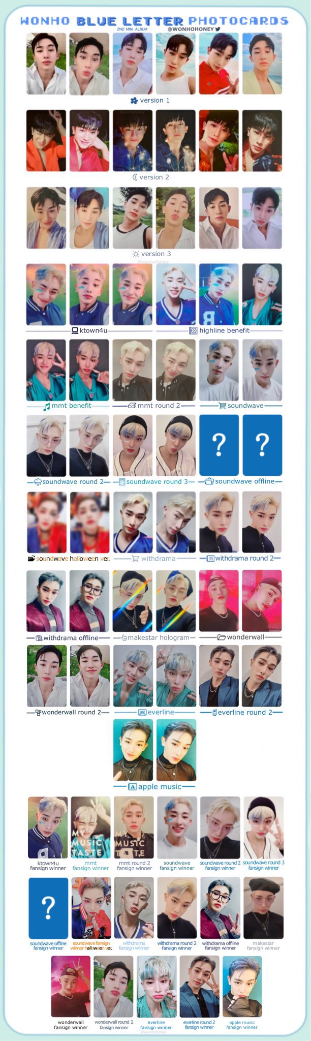 ウォノ wonho トレカ Blue Letter サウンドウェーブ ハロウィン WONHO（ウォノ）】 『Blue Letter:2nd Mini Album』 発売記念