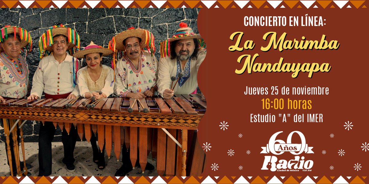 Radio 710 (@radio710am) on Twitter photo Hoy no te pierdas el streaming de la Marimba Nandayapa por el facebook live de <a href="/radio710am/">Radio 710</a>. Sigue nuestras redes el jueves 25 de noviembre a las 4 de la tarde. facebook.com/radio710am/ Hoy no te pierdas el streaming de la Marimba Nandayapa por el facebook live de <a href="/radio710am/">Radio 710</a>. Sigue nuestras redes el jueves 25 de noviembre a las 4 de la tarde. facebook.com/radio710am/