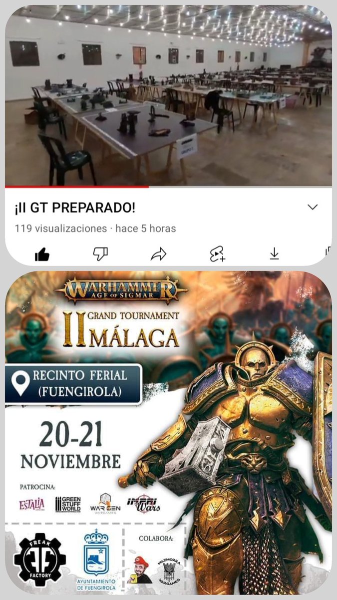 Javi_de_Nuln's tweet photo. Los compañeros de @CluFreakFactory han terminado de preparar el Torneo II GT de Málaga Warhammer Age of Sigmar
Contamos con la colaboración de @FuengirolaJoven y @fuengirola
https://t.co/QdPMxb4kh9
#Fuengirola
#ClubFreakFactory
#WarhammerCommunity
#AgeofSigmar
#AOSMalagaGT https://t.co/lkeXE69da0