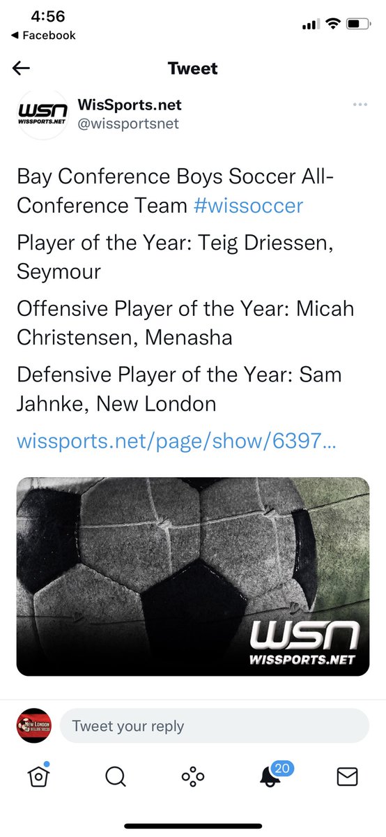 NLBulldogSoccer's tweet photo. Sam was given a ceremonial ball that will be placed next to the other NL athletes who were given high conferences honors. Also pictured are Danny Olea (1st team) and Juan Vande Guchte (2nd team). https://t.co/VUcuv5EMXO
