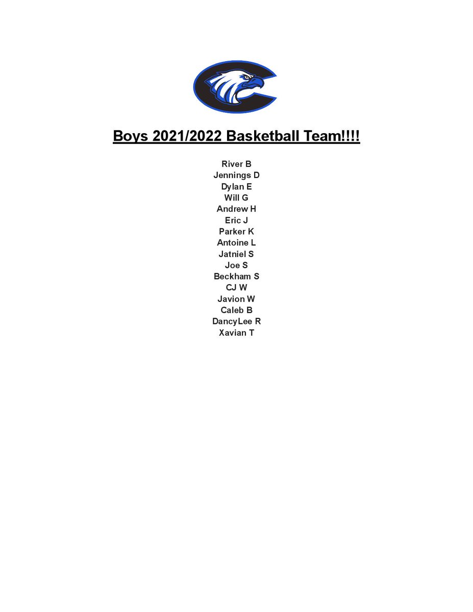 ClaytonMSEagles's tweet photo. Congratulations to our 2021/2022 Boys Basketball Team!!!! https://t.co/XCUMVxxMnm