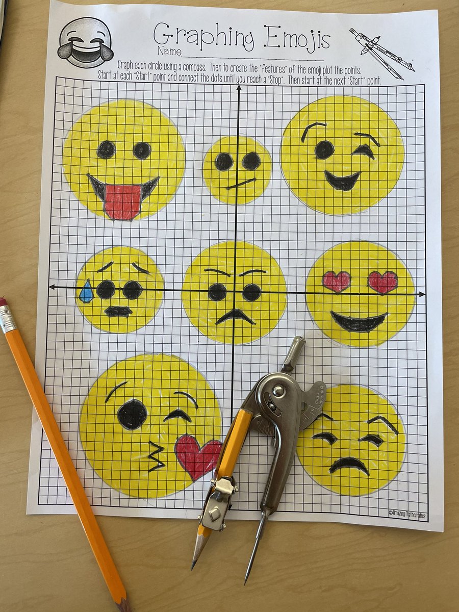 GlatthornMath's tweet photo. Friday fun! Graphing circles in Algebra 2 this morning! 😛😕😉😢😠😍😘😒 #WeDigEPS #WeDigMath https://t.co/9Mi7zhJ5k2