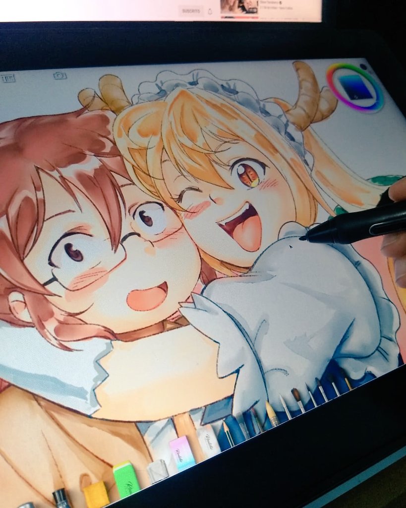 Zkoyllar's tweet photo. Trying out @RealisticPaintS with a fanart of one of the most beautiful anime I've ever seen. 

Soon the finished drawing. :D

#misskobayashisdragonmaid #小林さんちのメイドラゴン #realisticpaintstudio https://t.co/eYtylDFUxn