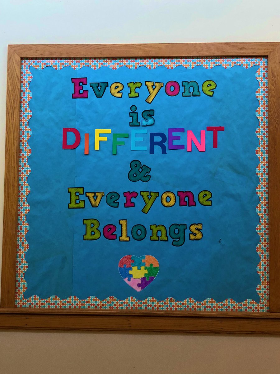 Updated my bulletin board outside of my office this week! #everybodybelongs #kindnessweek 🧩