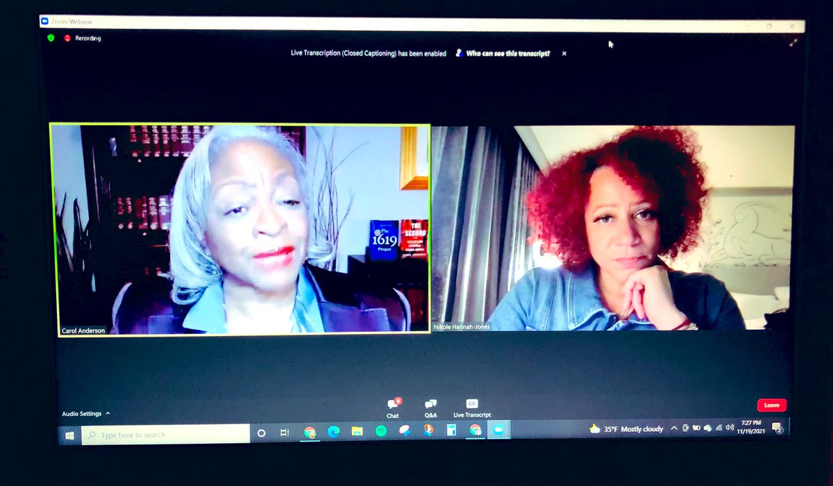 Two brilliant women, @ProfCAnderson <a href="/nhannahjones/">Ida Bae Wells</a>, in vital conversation. Thank you, <a href="/FamilyActionNet/">FAN (Family Action Network)</a>!