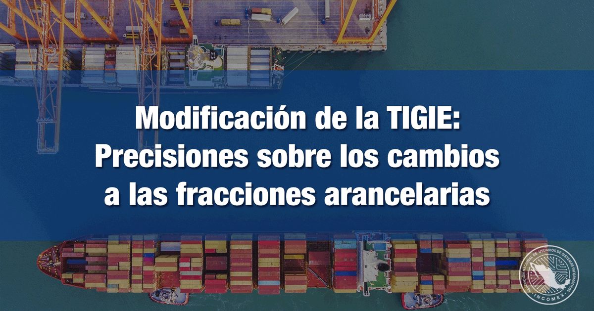incomexnacional's tweet photo. #INCOMEXInforma
Modificación de la TIGIE: Precisiones sobre los cambios a las fracciones arancelarias
Leer más: https://t.co/s2GdNcsGOl https://t.co/GzjYXfq0vo