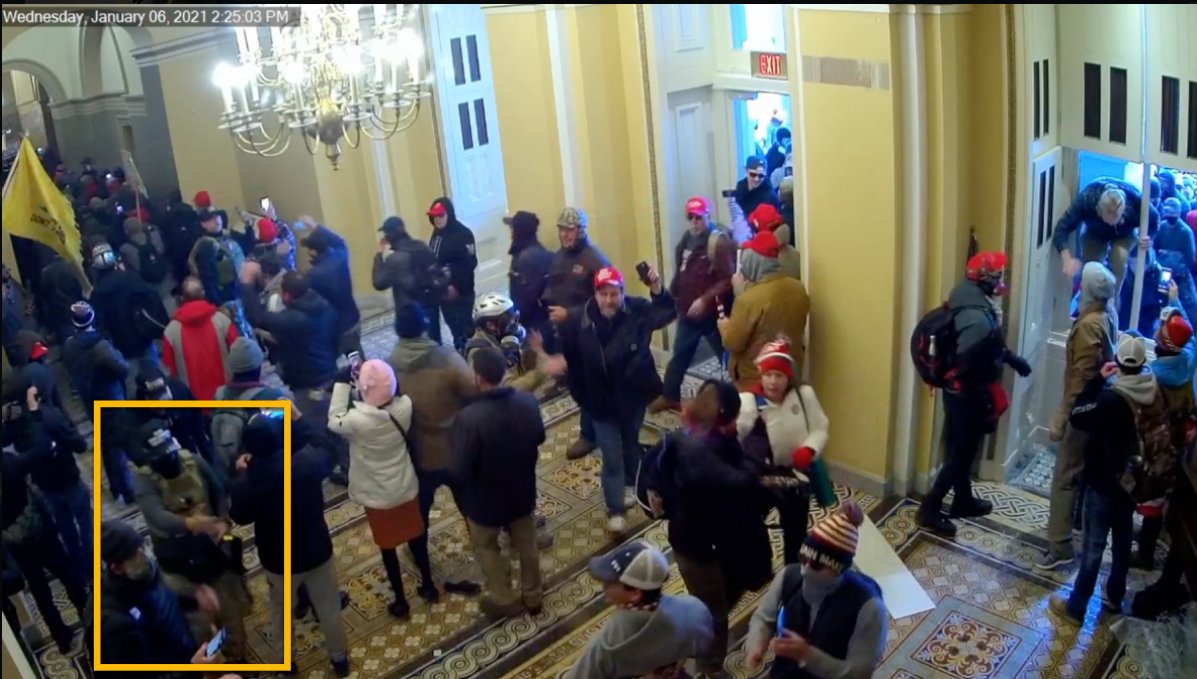 SeditionHunters's tweet photo. @what_the_fla @BlazingSherman @lizzy_lioneye We call him #FannyPackPB and we would really like to know his name. He was observed using a chemical spray against officers on Jan 6th as well as entering the Capitol https://t.co/WxshFKjcWB