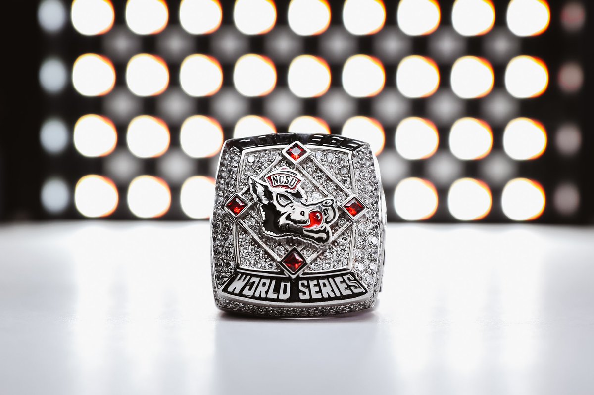 NCStateBaseball's tweet photo. A closer look at the #Pack9 2021 CWS rings. https://t.co/1dbPHXLVqq