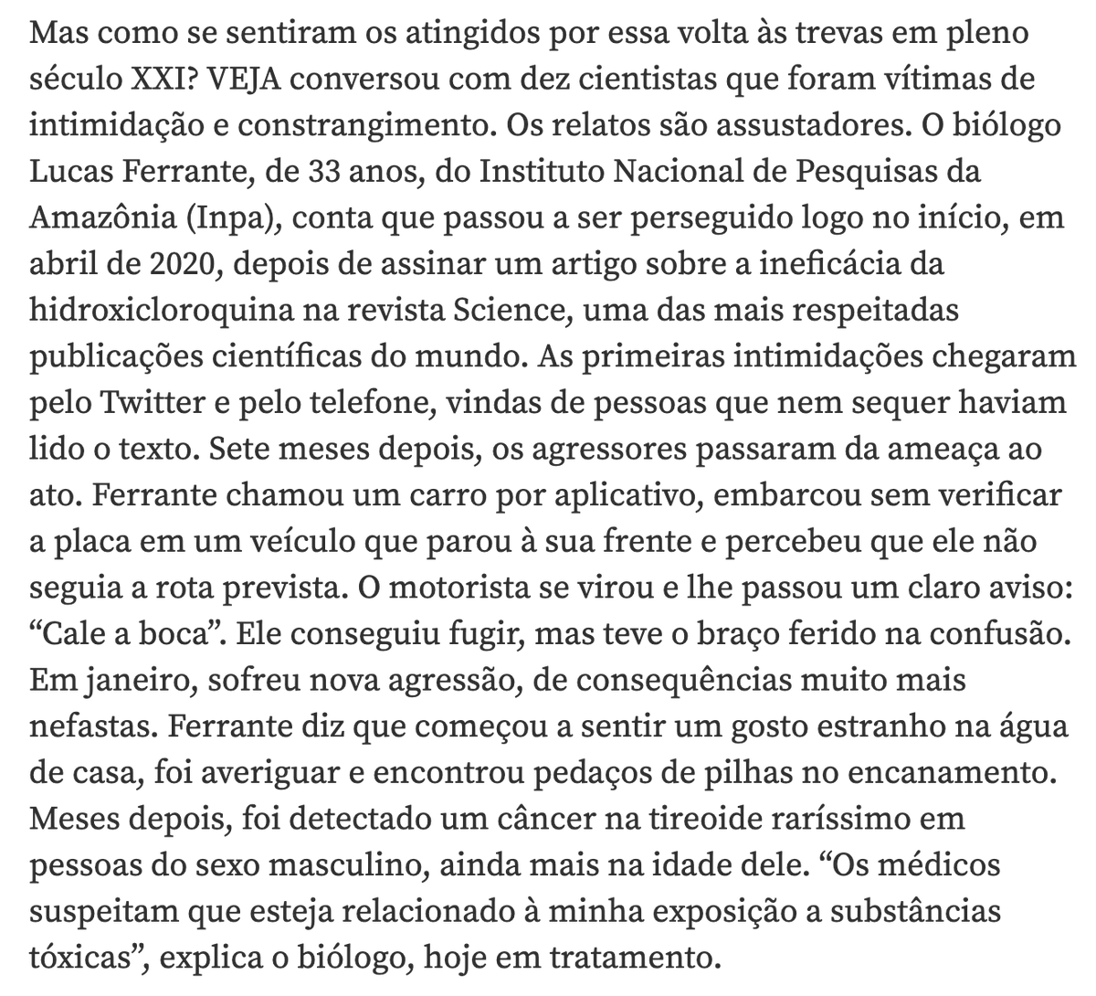 oatila's tweet photo. "Defendeu tratamento precoce e sofreu perseguição"
Qual? Denúncias da fraude que cometeu.

Já quem atacou o tratamento precoce
"Ferrante diz que começou a sentir um gosto estranho na água de casa, foi averiguar e encontrou pedaços de pilhas no encanamento"
https://t.co/hzdcXeGkLM https://t.co/Q1FT4j0v1W