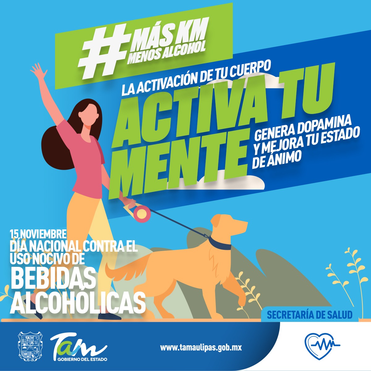 Cambia el consumo de alcohol por la actividad física, la activación de tu cuerpo activa tu mente, genera dopamina y mejora tu estado de ánimo.
#Prevención #CuídateTú #CuidaALosTuyos #JuntosPodemos