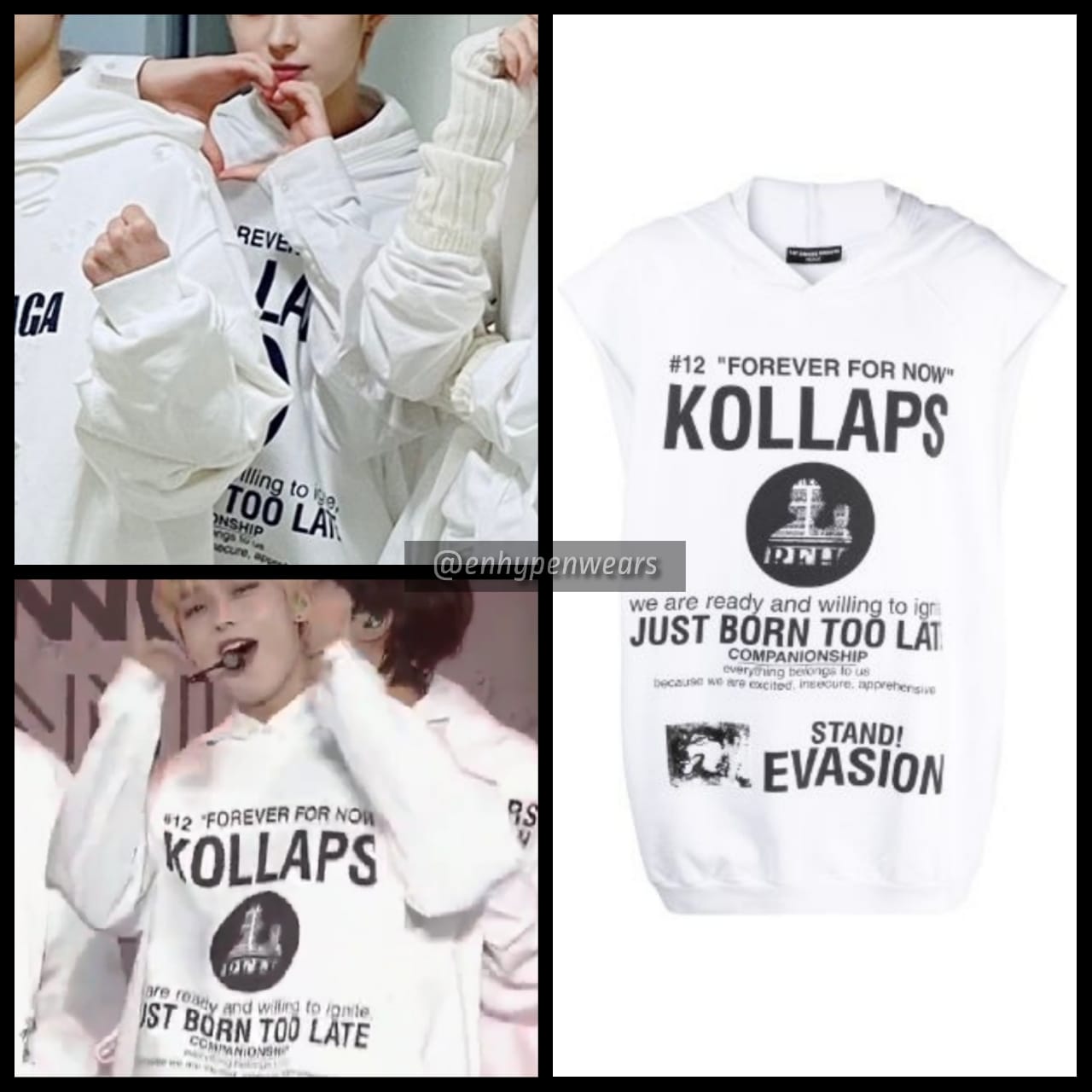 ENHYPEN WEARS X 211119 ENHYPEN SUNOO EN CONNECT COMPANION RAF SIMONS Kollaps sleeveless hoodie SOLD OUT Link https t fWRbQ6KasP Sunoowears https t 969ZsBNGcz X