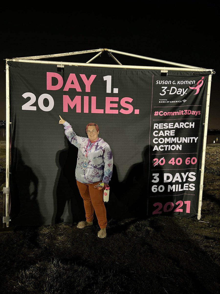Day one and the first 20 miles is done! #the3day #3day #pinkbubble