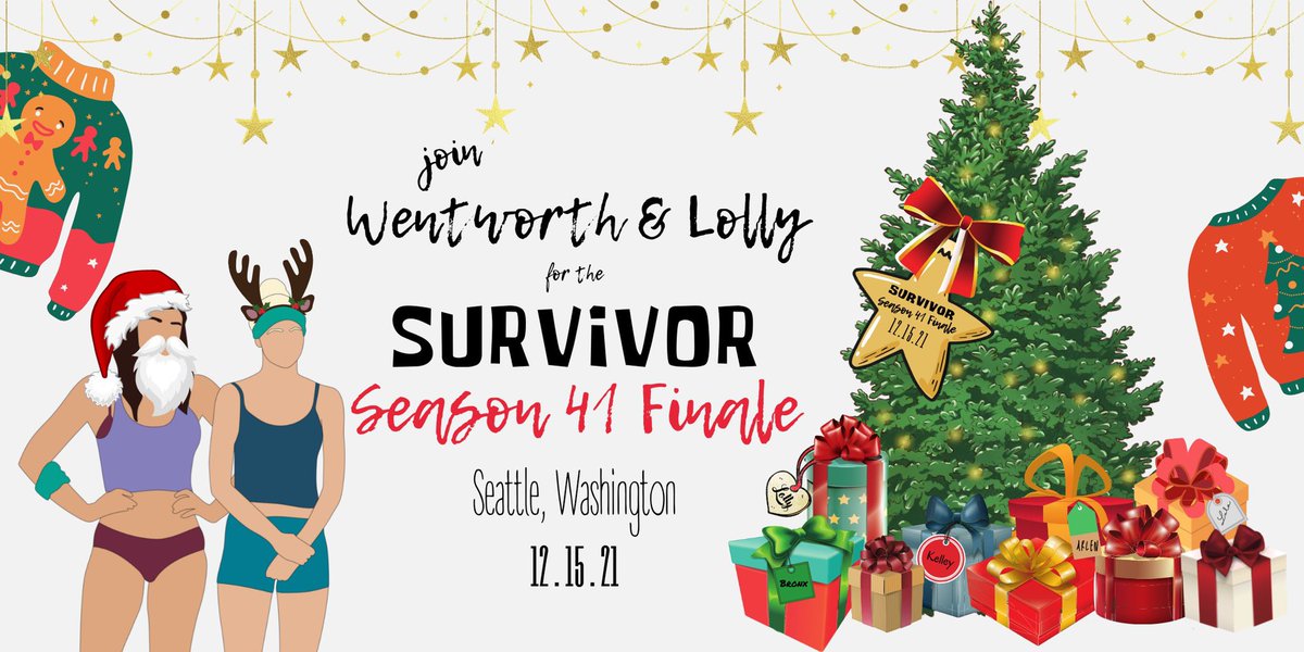 ‘tis the season to watch #survivor &amp; be jolly 
hope to see y’all soon 
love, wentworth &amp; lolly xxx

Kel &amp; I are throwing a finale party !!! 
you can get your free tickets &amp; view the official invite @ this link!!! 

eventbrite.com/e/wentworth-lo…