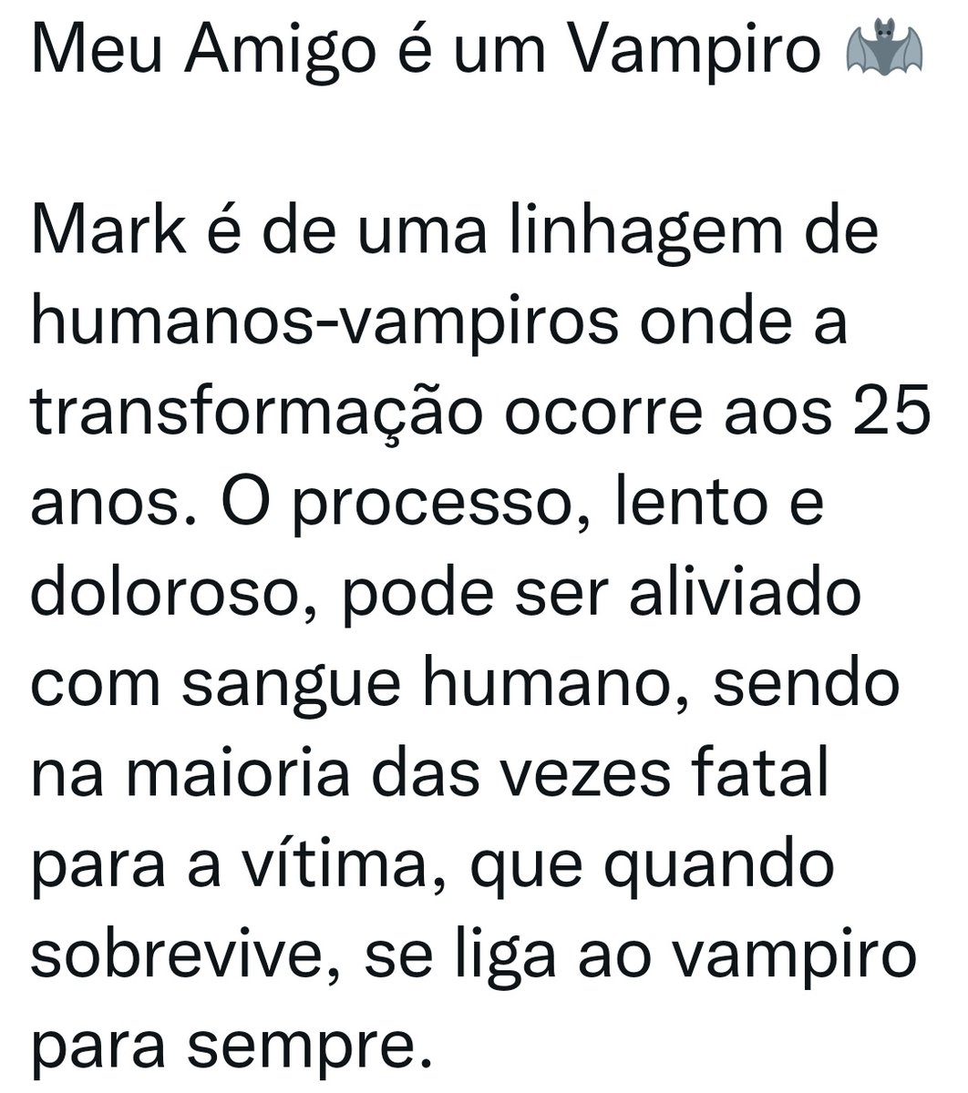 FMaisCatalogo's tweet photo. Meu Amigo é um Vampiro 🦇
#maeuvAU
Por: @cacauspeach
Finalizada | 75 tweets
⚠️ Sangue
🔗 https://t.co/1P7R6teU3c
#ATgot7 #ATfantasia #ATromance #ATsoft #ATboyslove #MarkBeom #ATfinalizadas #historiasoutravessuras https://t.co/Orv6OPSvkJ