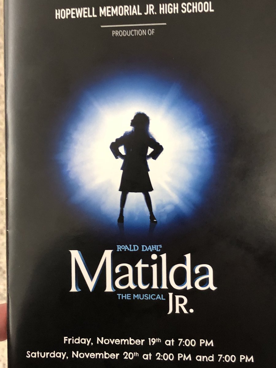 HHSVikingAP's tweet photo. Our amazing Hopewell Junior High students put on a fantastic performance of Matilda JR.  Additional performances tomorrow at 2 and 7.  Great job! @VikingMusicals @ChadToporski #vikingpridep3 https://t.co/eqoPhGA7mz