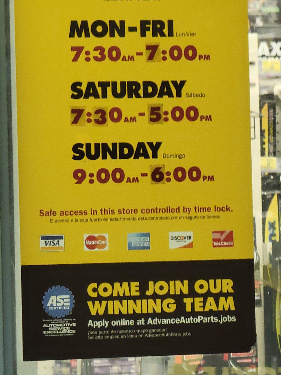 CTENUS's tweet photo. @AutoAdvanced What a joke..  Store# 3555 on 2695 West Ridge Road, Greece, NY. They close at 9pm... Placed order this morning. Went to go pick them up (at a store that had all items in stock) to do a oil change tonight. https://t.co/B2vO4rDmB8