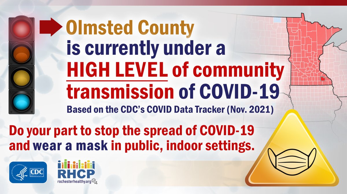 The pandemic is certainly not over... Do your part! You can help by wearing a mask to protect your loved ones and your community. The #OlmstedCounty is under HIGH levels of #COVID19 transmission 🚨⚠️

@olmstedcounty  <a href="/IMAARochester/">IMAA</a> #wearamask