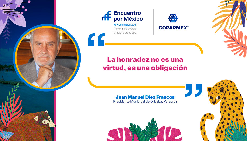 <a href="/JMDiezMX/">Juan Manuel Diez Francos</a>, presidente municipal de Orizaba recalcó en #EncuentroPorMéxico como base principal la continuidad de la contribución de las personas a fin de lograr una ciudad más limpia y más segura. 

"La honradez no es una virtud, es una obligación".