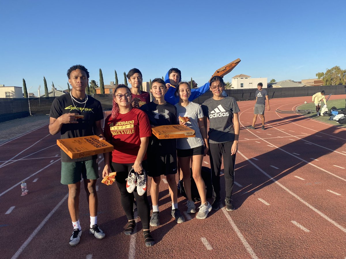 Yesterday we had a fun mini track meet during the track class. Here is our winning team with a clean sweep in the 4x1, 400, 4x4, 1600, and shot put! Always great to see the leadership, team work, and competitiveness come out of our fantAZTEC athletes! <a href="/ELDO_CC/">El Dorado Cross Country Program</a>