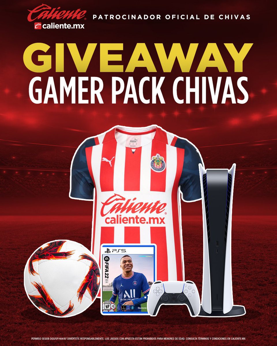 🚨GIVEAWAY CHIVAHERMANO🚨
 
¡GANA UN PS5, LA PLAYERA DE @CHIVAS, UN FIFA 22 Y UN BALÓN 🐐 🎮⚽️!

1️⃣Dale RT y ❤️
2️⃣Sigue a <a href="/calientesports/">Caliente Sports</a> en TW e Instagram en este link 📲instagram.com/caliente_sport…
3️⃣ Comenta este tuit con tu usuario de Instagram y el HT #MásAcciónMásDiversión🔥