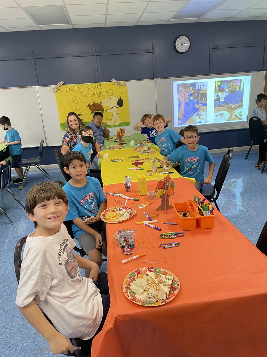 NPESharks's tweet photo. Shark Squad Thanksgiving meal together! ❤️🦈 #GoingAbove&BeyondforKids @Kristen_Juarez1 @AshtienH @BerenguerWendy @jschulinn https://t.co/RbfZrPnHVF