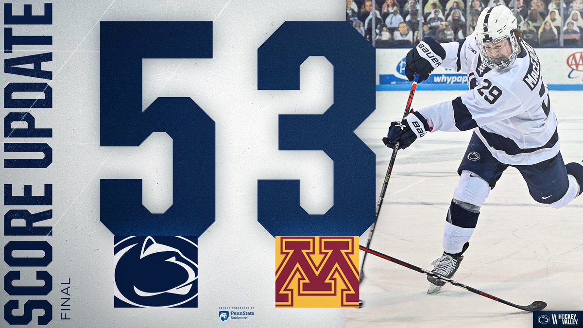 PennStateMHKY's tweet photo. FINAL: Penn State 5️⃣, No. 7 Minnesota 3️⃣!!

#WeAre #HockeyValley https://t.co/RBec36cdnF