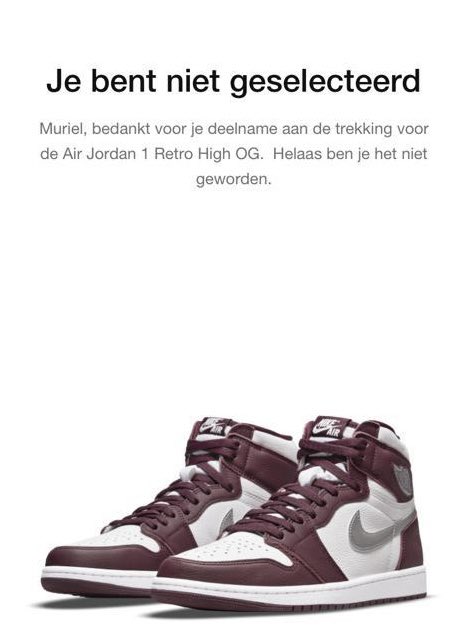 Ik probeer m’n zoontje al 2 jaar blij te maken met #nike #airjordan en loot steeds netjes mee in de sneakersapp, elke keer vang ik bot…. Maar de bots en resellers verkopen ze voor een veelvoud een dag later. Doe hier iets aan <a href="/Nike/">Nike</a> het is oneerlijk en slecht voor je imago.