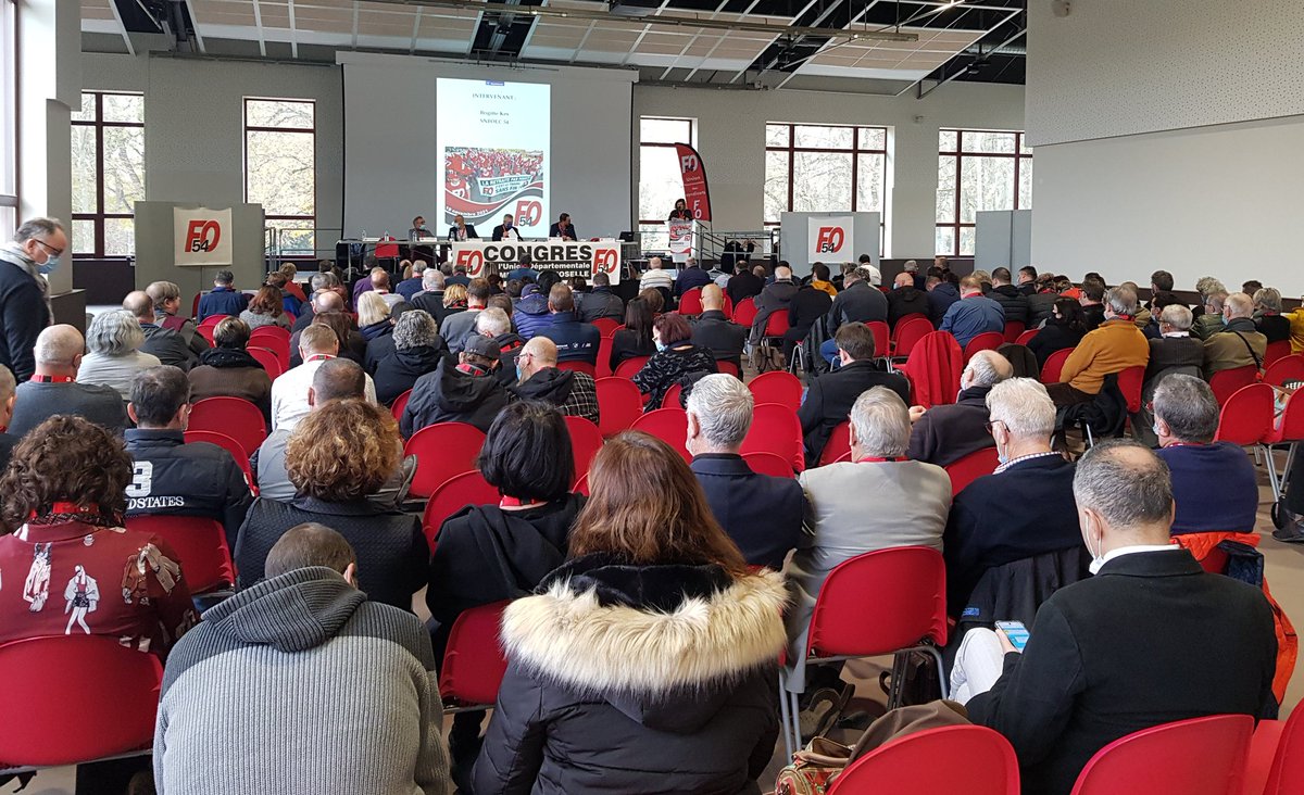 YVeyrier's tweet photo. Hier à Nancy avec 250 délégués des syndicats FO @force_ouvriere du département de Meurthe et Moselle : bilan des actions menées ces dernières années, #emploi, #salaires, retraites, Saint Gobain PAM, service public, sécurité sociale... https://t.co/14G8iHSyAT