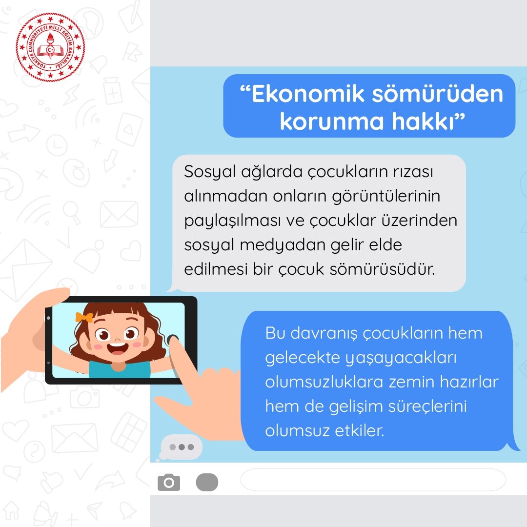 tcmeb's tweet photo. 20 Kasım #DünyaÇocukHaklarıGünü kutlu olsun. 

Unutmayalım!

Sosyal medya üzerinden kolayca yapılan paylaşımlar, çocuk haklarının ihlal edilmesine neden olabilir. https://t.co/43NUP6iGFt