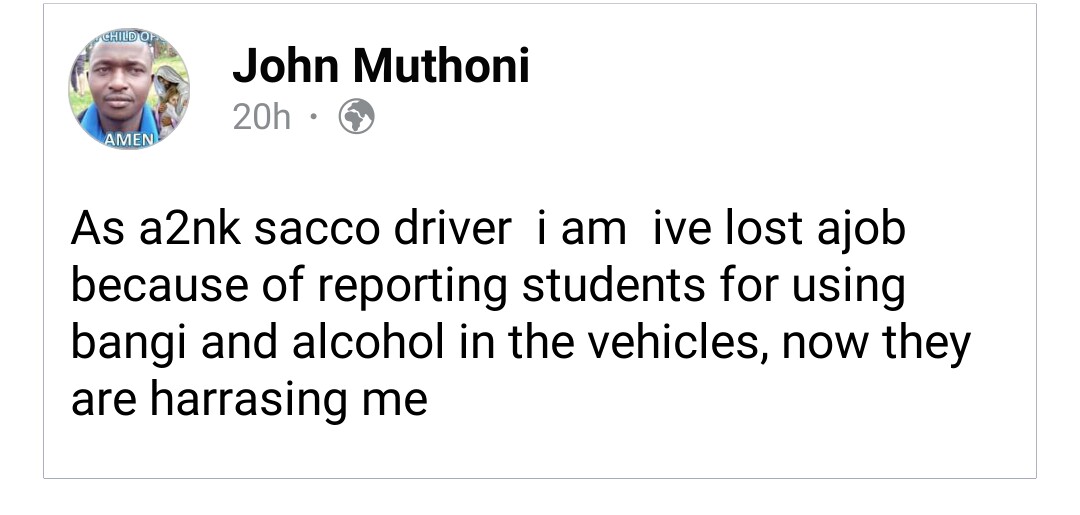 LillyIsaac5's tweet photo. meanwhile this is what 2nk sacco is doing to their drivers, you become a responsible driver, you loose your job. What else cant they do to their customers!!! https://t.co/LWSuUG8pFT