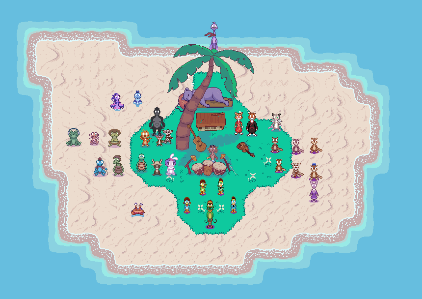 ToSaveAnIsland's tweet photo. we've got a BUNCH of new additions to the island this week for #screenshotsaturday 

we now have a bunch of beavers, and some colorful new birbs that i can't wait to fully reveal later!

and more soon thanks to @stricle <3

#indiegame #indiedev #gamedev #indiegamedev #pixelart https://t.co/6LVvYuVXNx